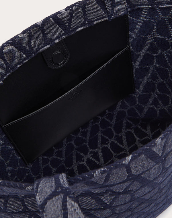 Borsa Shopping Toile Iconographe In Tessuto Jacquard Effetto Denim