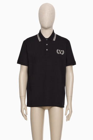 Polo In Piquet Di Cotone Con Ricamo Maison Valentino