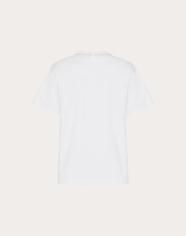 T-Shirt In Jersey Cotton Ricamata