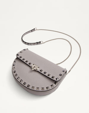 Mini Borsa A Tracolla Rockstud In Vitello Granato