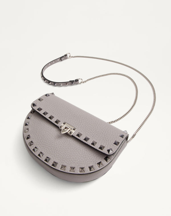 Mini Borsa A Tracolla Rockstud In Vitello Granato