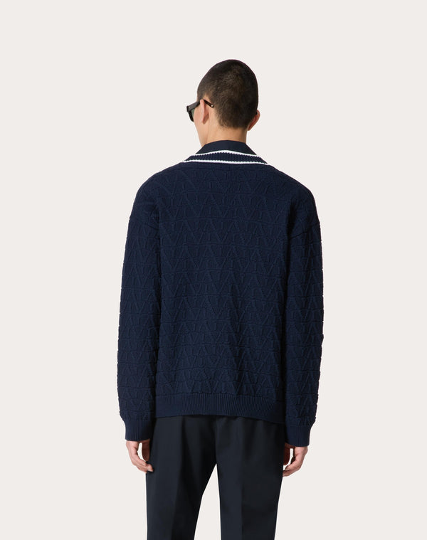 Cardigan In Cotone Con Motivo Toile Iconographe