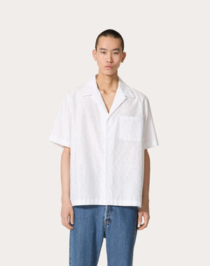 Camicia Da Bowling In Popeline Di Cotone Con Motivo Toile Iconographe