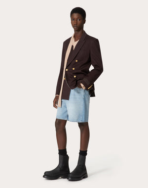 Bermuda In Denim Con Vlogo Signature Impresso