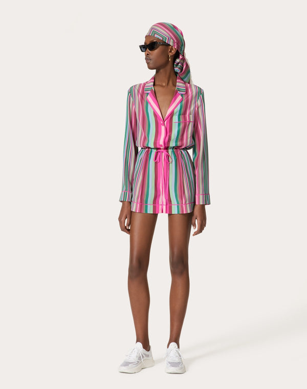 Tuta In Crepe De Chine Valentino Stripes 75 