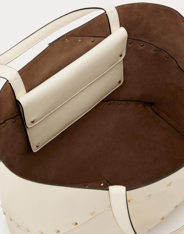 Borsa Shopping Valentino Garavani Valentino Garavani Rockstud Wispy In Vitello 