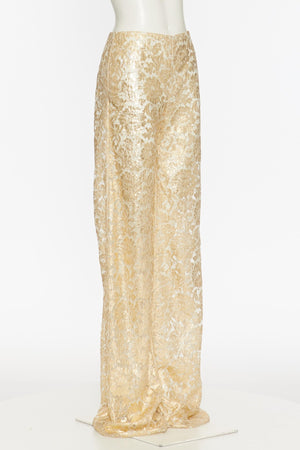 Pantaloni In Gold Heavy Lace 
