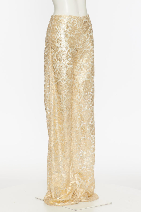 Pantaloni In Gold Heavy Lace 