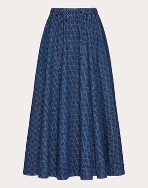 Gonna Midi In Denim Toile Iconographe Medium Blue 