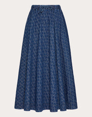 Gonna Midi In Denim Toile Iconographe Medium Blue