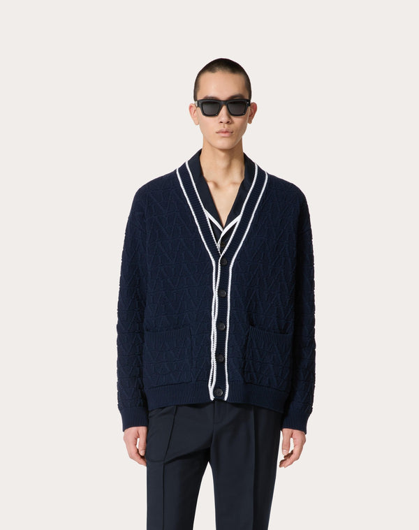 Cardigan In Cotone Con Motivo Toile Iconographe