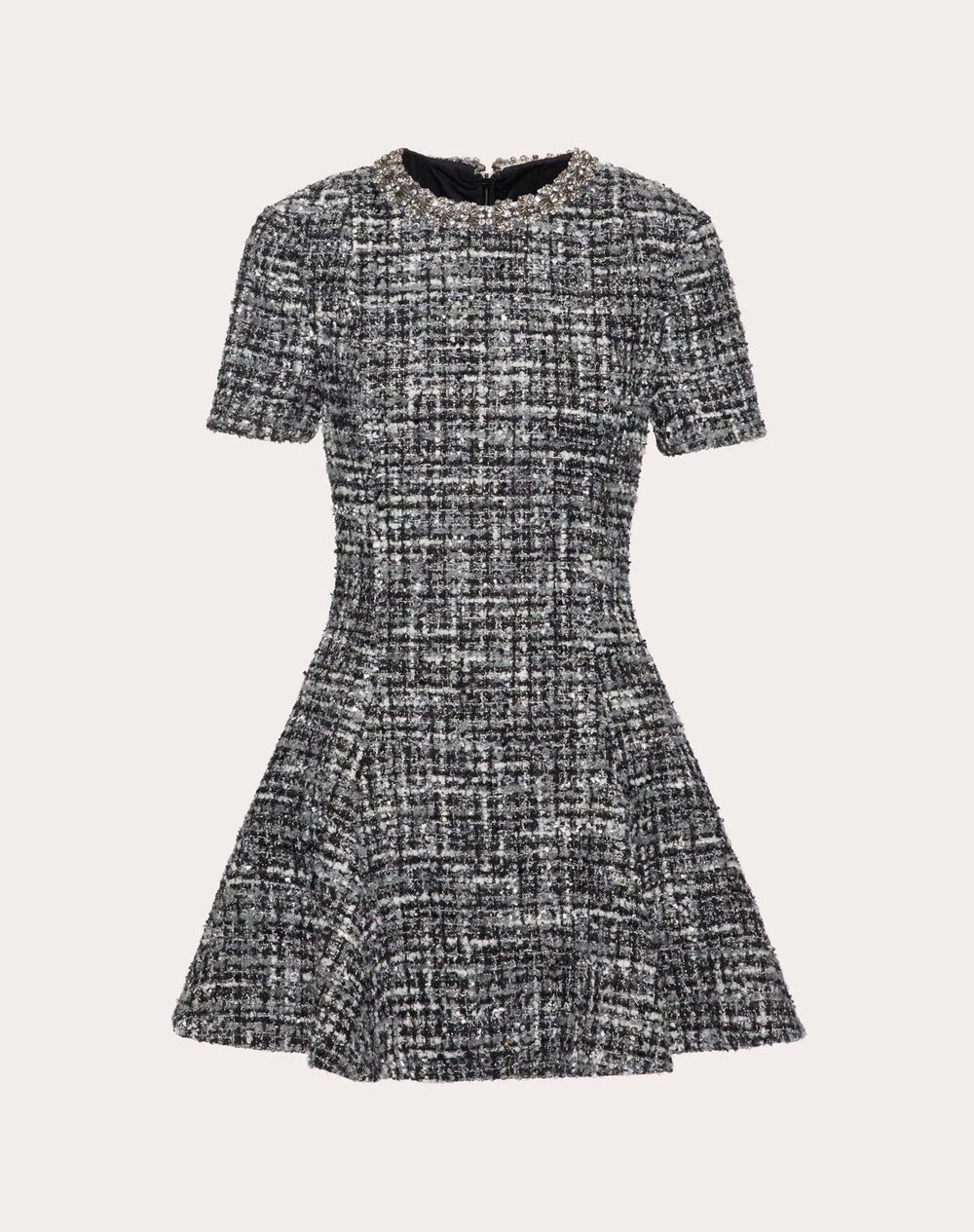 Abito Corto In Tweed Ricamato