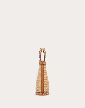 Mini Borsa Con Tracolla Rockstud In Rafia
