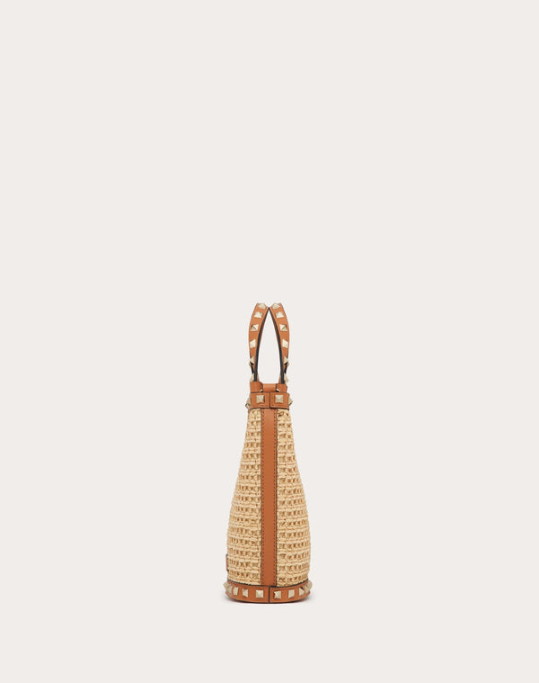 Mini Borsa Con Tracolla Rockstud In Rafia