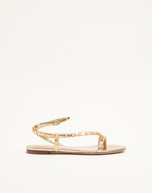 Sandalo Rockstud In Nappa Laminata