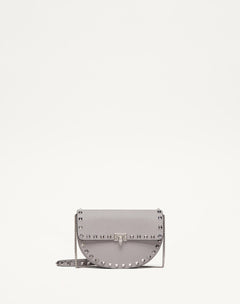 Mini Borsa A Tracolla Rockstud In Vitello Granato