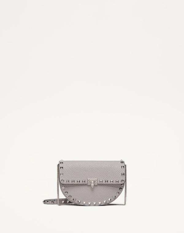 Mini Borsa A Tracolla Rockstud In Vitello Granato