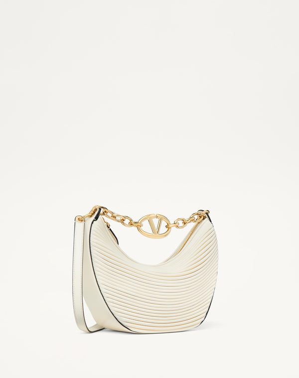 Hobo Piccola Vlogo Moon Bag In Nappa Lavorata Con Catena