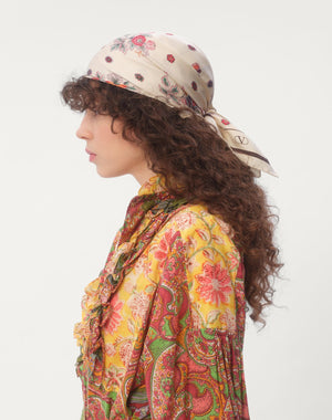 Foulard Papier Floral In Seta