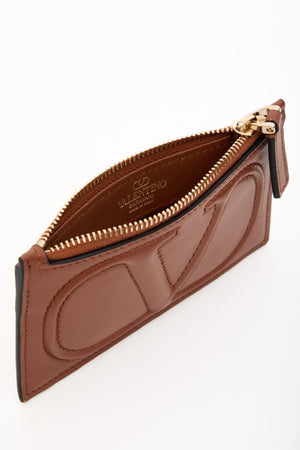 PORTACARTE CON ZIP VLOGO WALK IN VITELLO