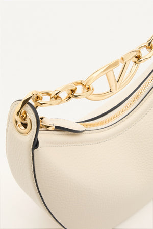 Mini Hobo Vlogo Moon Bag  In Vitello Granato Con Catena