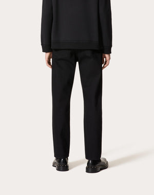 Pantalone In Denim Con Borchie Black Untitled