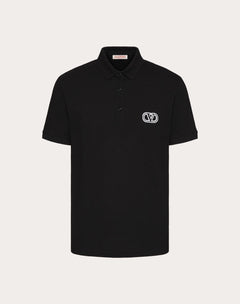 Polo In Piquet Di Cotone Con Patch Vlogo Signature