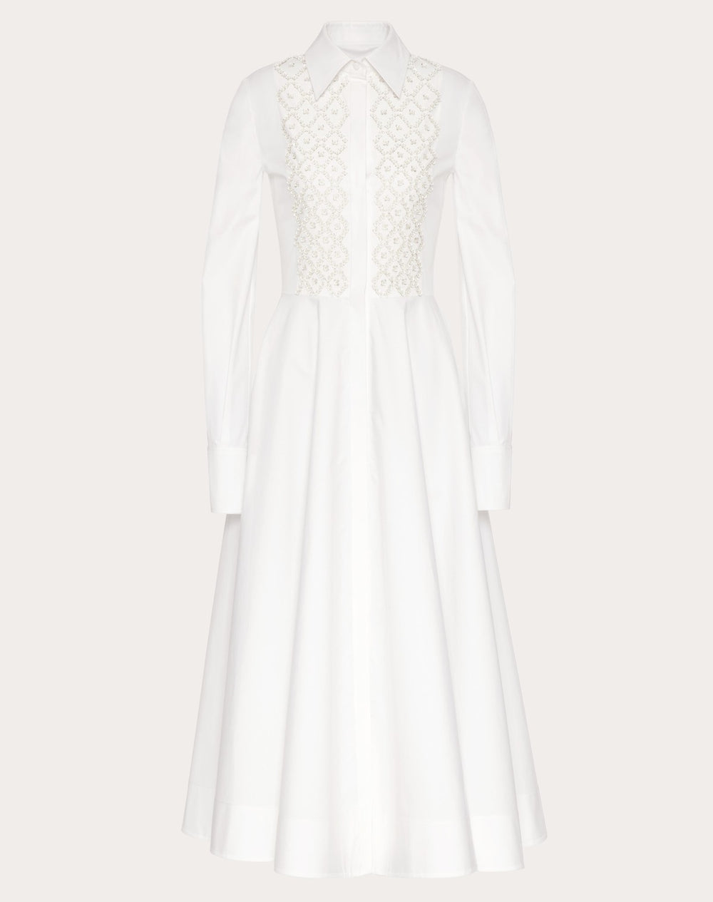 Chemisier  In Compact Popeline Ricamato 