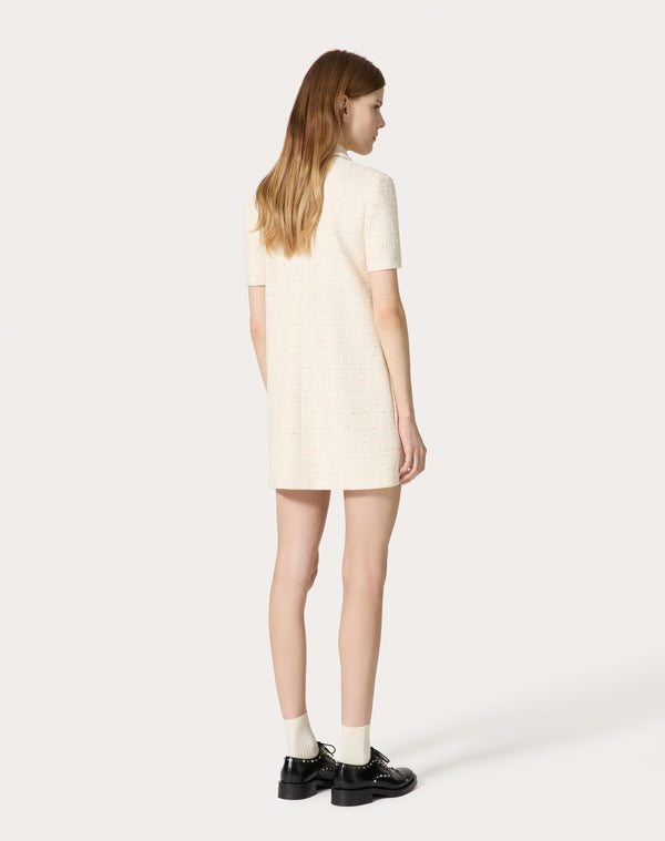 Abito Corto In Delicate Tweed 