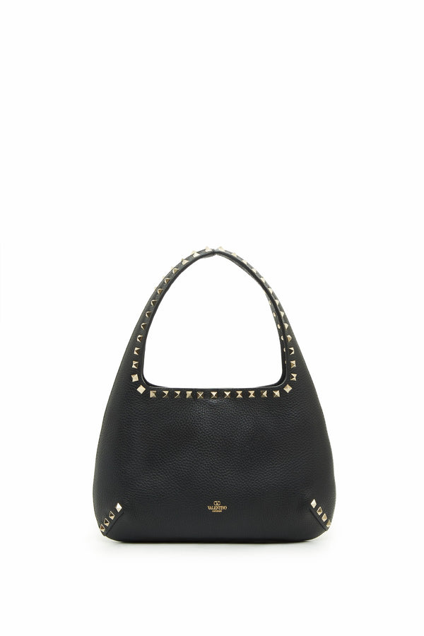 BORSA HOBO PICCOLA ROCKSTUD IN VITELLO GRANATO