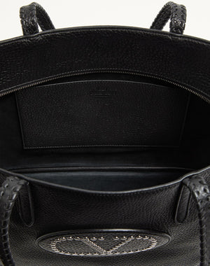 Borsa Shopping Valentino Garavani Nellcôte In Vitello Granato