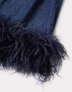 Abito Corto In Chambray Denim 