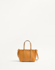 Borsa Shopping Piccola Valentino Garavani Rockstud In Vitello Granato
