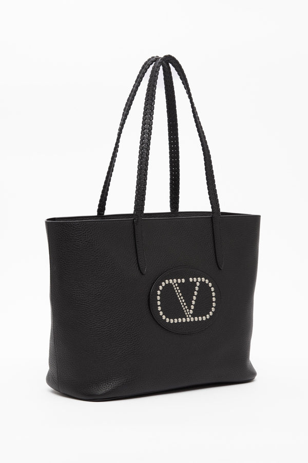 Borsa Shopping Valentino Garavani Nellcôte In Vitello Granato