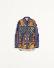 Camicia In Lino Paisley Medaglioni Voyage Imaginaire