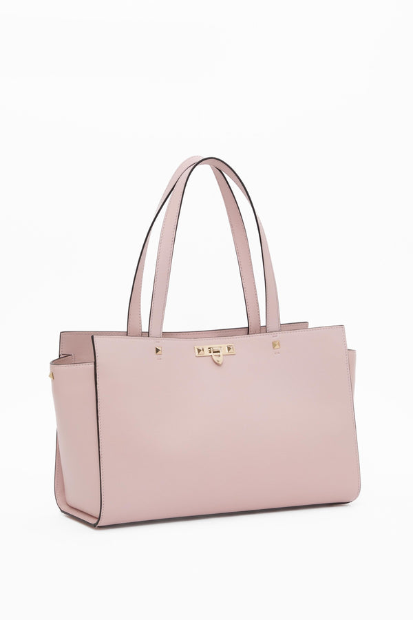 BORSA GRANDE ROCKSTUD FIERCE IN VITELLO GRANATO 