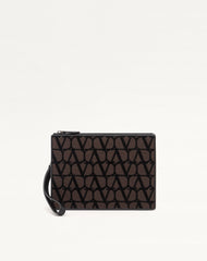 Pouch Toile Iconographe Con Dettagli In Pelle