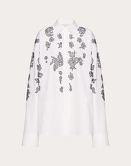 Camicia In Compact Popeline Ricamata
