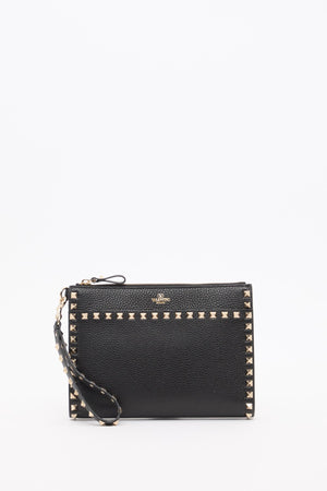 POUCH ROCKSTUD IN VITELLO GRANATO