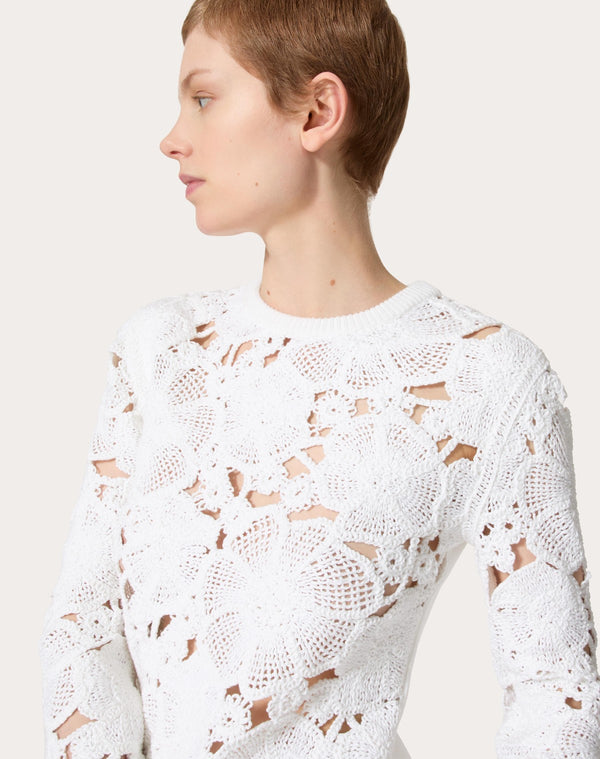 Maglia In Cotone Ricamata