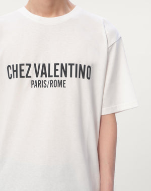 T-Shirt In Cotone Con Stampa Chez Valentino