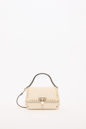 BORSA PICCOLA A MANO ROCKSTUD IN VITELLO GRANATO