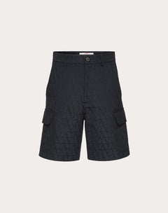 Bermuda In Cotone Con Motivo Toile Iconographe
