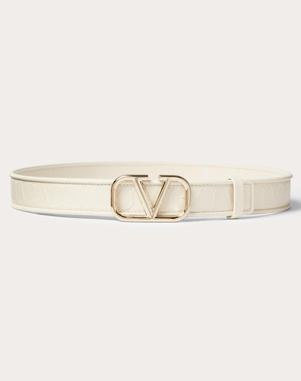 Cintura Valentino Garavani Leather Toile Iconographe  In Vitello 30 Mm