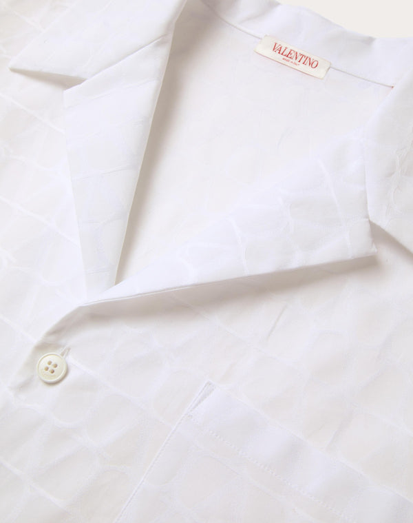 Camicia Da Bowling In Popeline Di Cotone Con Motivo Toile Iconographe