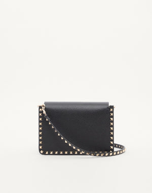 BORSA PICCOLA A TRACOLLA ROCKSTUD IN VITELLO GRANATO