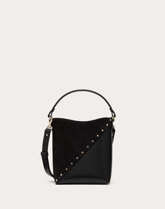 Borsa A Secchiello VALENTINOentino Garavani VALENTINOentino Garavani Rockstud Wispy In Vitello E Camoscio