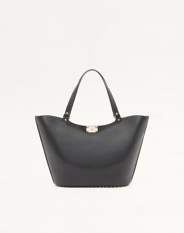 BORSA SHOPPING ROCKSTUD IN VITELLO GRANATO