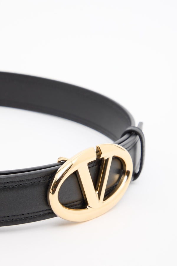 CINTURA VLOGO THE BOLD EDITION IN VITELLO LUCIDO 30 MM