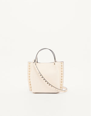 BORSA SHOPPING PICCOLA ROCKSTUD IN VITELLO GRANATO 